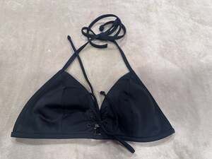 Victoria's Secret Black Lace-Up Triangle Bikini Top